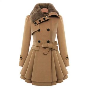 Femmes Trench manteau Double boutonnage surdimensionné manteau ceinture automne hiver Wrap manteau Style coréen mince revers pardessus veste 240122