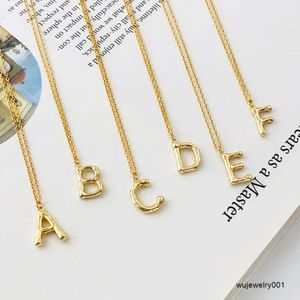 Collier avec pendentif en forme de lettre initiale de l'alphabet en argent sterling 18 carats, bijoux tendance pour femmes, plaqué or