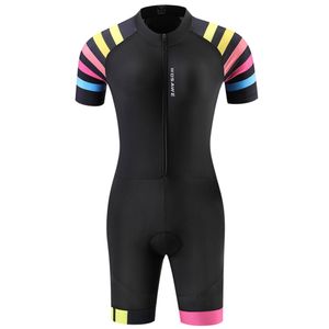 Femmes Triathlon Costume Manches Courtes Cyclisme Maillot Ensemble VTT Vélo Vélo Vêtements Combinaison