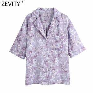 Dames Tropische bladeren Floral Print Casual Pocket Shirts Dame Korte Mouw Losse Blouse Femininas Kimono Chemise Tops LS9178 210416