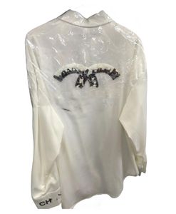 Femmes Rabaissez le collier Loose Palazzo Sleeve Back Perking Letter Logo brodery Blouse Desinger Shirts Smlxl