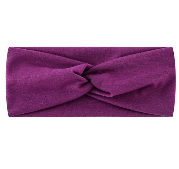 Femmes Twist Noué Bandeaux Boho Doux Couleur Unie Croix Turban Élastique Bandes De Cheveux Femmes Sport Tête Bandeau Wrap Pour Yoga Fitness Accessoires De Cheveux