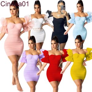 Vestidos de fiesta sexy para mujer, falda con paneles de malla, vestido de noche plisado con cremallera para banquete