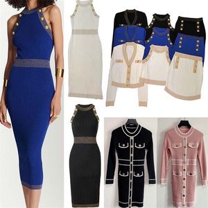 Femmes Deux Pièces Robe De Luxe Jupe À Tricoter Ensemble Pull Skirs Manches Courtes Et Longues Tissu Tricoté Vêtements De Luxe Designer Causua261m