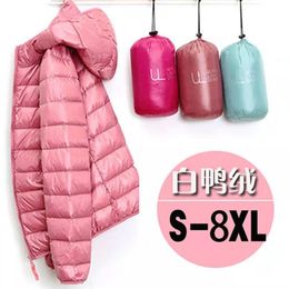 Femmes Ultra légère doudoune manteaux automne hiver à manches longues coréen mince hauts vêtements d'extérieur S8XL WDC9402 220801
