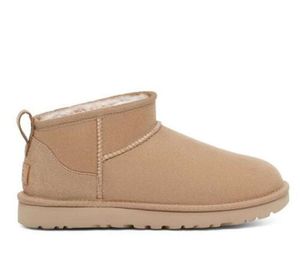 Mujeres ultra mini botas zapatillas u f22 invierno Nuevo tobillo popular de piel de oveja pelaje de peluche mantenga caliente con tarjeta de polvo de tarjeta regalos agradables antílopeas ujas de reno