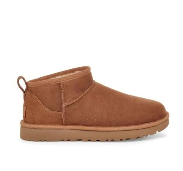 Mujeres ultra mini botas de nieve castañas zapatilla F23 invierno nuevo popular Tobillo Piel de oveja felpa mantener botas calientes con tarjeta bolsa para polvo hermosos regalos Antílope Color UGGile