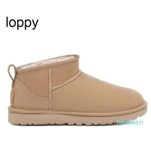 Femmes ultra mini bottes de neige pantoufle hiver nouveau populaire cheville en peau de mouton fourrure en peluche garder au chaud bottes antilope renne