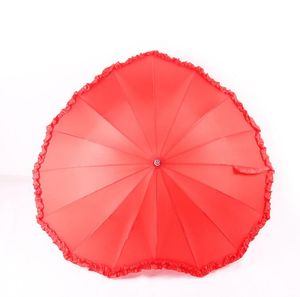 Femmes Parapluies En Forme De Coeur Amour Parapluie Adulte De Mariée Cadeau De Mariage Rouge Imperméable À L'eau Résistant Au Vent