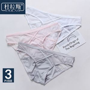 Femmes Sous-vêtements respirant Net fil sexy culottes 3pcs lot coton slips pour filles taille basse dame sans couture sexy culotte DULASI235M