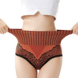 Ropa interior de mujer Bragas Estiramiento Cobertura completa Encaje Cintura alta Abdominoplastia Levantamiento de cadera Algodón Entrepierna inferior para dama Calzoncillos