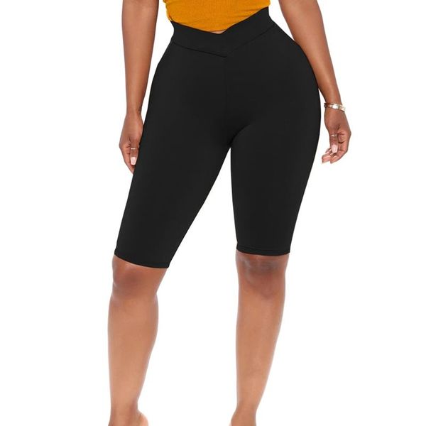 Femmes V taille Shorts mode serré nouveauté conception Simple couleur unie travail sur sport exercice décontracté été vêtements femmes