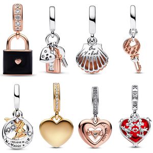 Vrouwen Valentijnsdag Gift Charms Designer armbanden Rode kralen Love Pendant Diy Fit Pandora Nieuwe armband Wedding Sieraden Key Shell