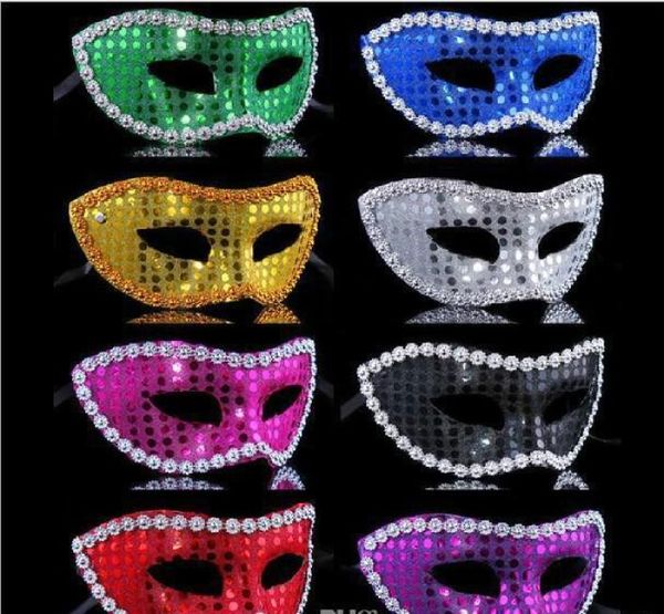 Femmes Venetian en dentelle Sequin Eye Masque Masquerade Fancy Distume Costume Hen Party Princess Wedding Masks Hallowmas3587598