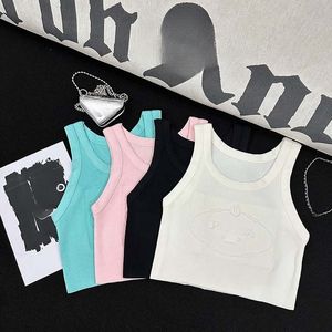 dames vest t-shirt ontwerper gebreide slanke fit vest 3dlogo short sport fitness t-shirt kleine straatkruid multifunctionele sexy kleding
