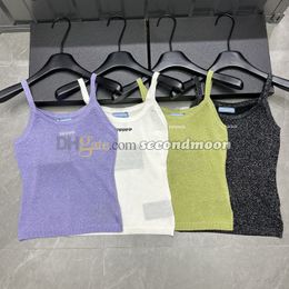 Lettre brodée Sport Top Femmes Luxury Yoga Tops Summer Souffable Tanks Sexy Sling Vest