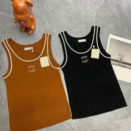 Dames vest top designer tanktops brei t shirt mouwloze ademende gebreide breisbreien tee sport top tanktops modevest yoga tees