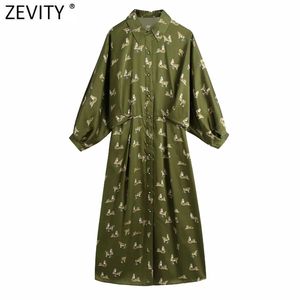 Vrouwen Vintage Animal Print Batwing Mouw Een lijn Shirt Jurk Vrouwelijke Tijgerpatroon Casual Slanke Kimono Vestidos DS5070 210420