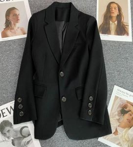 Vrouwen vintage jas mode geknipte kraag met lange mouwen tops dames bovenkleding chic kantoor vrouwelijke streetwear met dubbele borsten 5822945