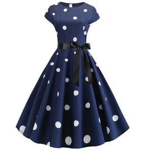 Vestido vintage Vintage Summer Manga corta Vestido de rockabilly Rockabilly Rata Femme Vestidos Vestidos Polka Polka Polka Dot Vestido9089313