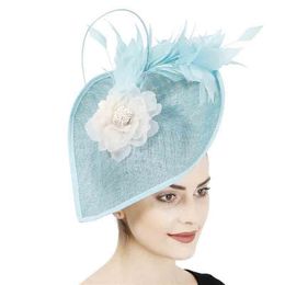 Vrouwen Vintage Party Diner Formele Fedorap Cap Bloem Bruiloft Fascinator Dames Hoed Hoofdband Hoofddeksel Fancy Feathers Hoofddeksels