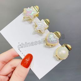 Barrettes Vintage rondes en forme d'étoile et de cœur pour femmes, petites griffes en métal, décoration élégante, épingles à cheveux, accessoires de mode pour cheveux