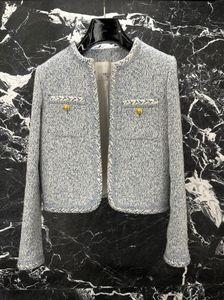 Femmes Vintage Tweed Blazer Veste Mabinement Femme Robe de concepteur de piste Cause à manches longues Tops Vêtements A110