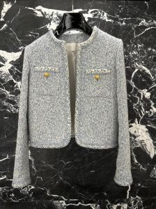 Femmes Vintage Tweed Blazer veste manteau femme piste concepteur à manches longues hauts vêtements costume