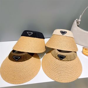 Vrouwen vizier hoeden ontwerper Sunhat Cap voor dames casual stro hoed mode dames strand hoed casquette gemonteerde emmerbrief p caps met tas