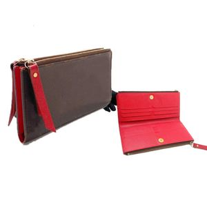 Cartera de mujer Carteras con doble cremallera Monedero de señora Moda ADELE M61269 Cartera de cuero en relieve Monedero de mujer Bolso de mano 12 ranuras para tarjetas