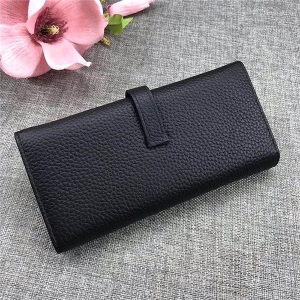 Femmes portefeuille mode unique fermeture éclair poche hommes femmes portefeuille en cuir dame dames portefeuille long porte-monnaie avec boîte de ceinture HB10236D