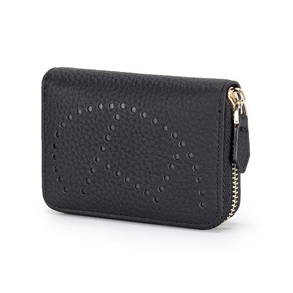 Femme Portefeuille Small Hollow H Femme Hold Cow cuir Id Card Carte de crédit Cartes Nom CARTES CAS POCKION ORGANISANT MARGE TÉLÉPHONE SAG 22210H