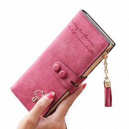 Dames Wallets Matte Pu Leather Lady Handtassen Hasp Tassel Zipper koppeling Coin Portekaarten Holder MeyBags Woman Burse Wallet Bags 20CX#