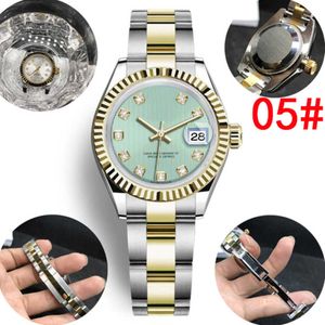 Vrouwen horloge 26mm Roze gouden armband Mechanische automatische horloges Verticale balk getextureerde vrouwen jurk horloge volledig roestvrij staal wate238u