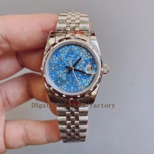Vrouwen Horloge 279381 Automatisch Uurwerk 3235 Saffierglas Blauwe Wijzerplaat 31 Mm Romeinse Cijfers Diamond Girl Horloges