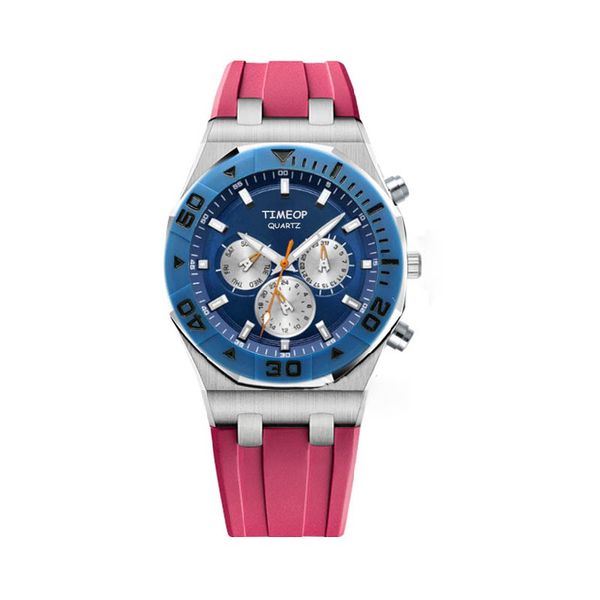 Reloj de mujer 37 mm Cuarzo VK67 Relojes con movimiento Correa de caucho Cronógrafo Moda Señora Relojes de pulsera de negocios Montre de Luxe Reloj de cristal de zafiro para mujer