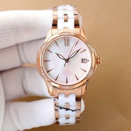 Vrouwen kijken naar automatische mechanische beweging horloges Lady Business polshorloge 35 mm Sappire Montre de Luxe Ceramic Watch -band