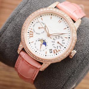 Reloj de mujer Relojes casuales Diseñador de alta calidad Reloj mecánico automático de lujo Incrustaciones de diamantes 36 mm oro rosa