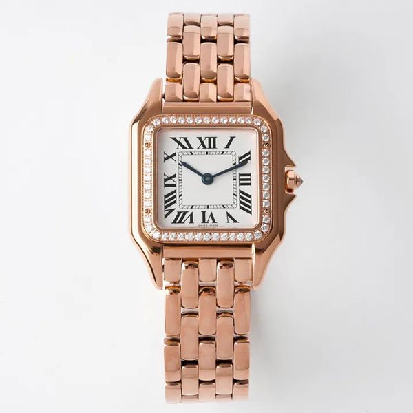 Reloj de mujer para damas Nuevos relojes de diseño Relojes con movimiento de cuarzo de moda Panthere cuadrados Relojes de mujer con tanque de oro y plata Montre De Luxe Bu