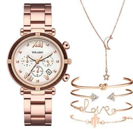 Femmes Watch Jewelry OEM 6PCS Set Montres de luxe Magnétique étoile Sky Clock féminin Quartz Wristwatch Fashion Ladies Wrist Relo5010153