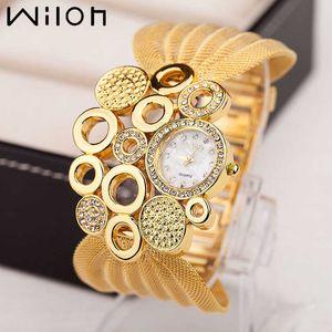 Les femmes regardent le bracelet de mode de luxe incrusté de bracelet de montre en maille dames montres à quartz décontractées robe montre-bracelet 210616
