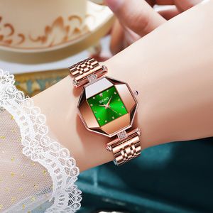 Dames horloge horloges van hoge kwaliteit luxe mode horloge met kleine vierkante stalen band waterdichte quartz-batterij horloge