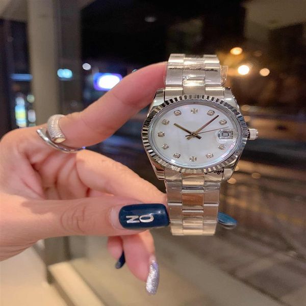 Montres femmes 36mm mouvement mécanique automatique en acier inoxydable montres femmes montre femme diamant numéro cadeaux de fête 235U