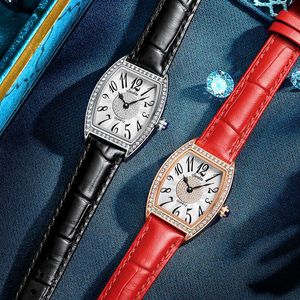 Femmes montres analogique Quartz montre-bracelet facile à lire chiffre arabe cadran bracelet en cuir dames Wacth femme horloge décontractée cadeau