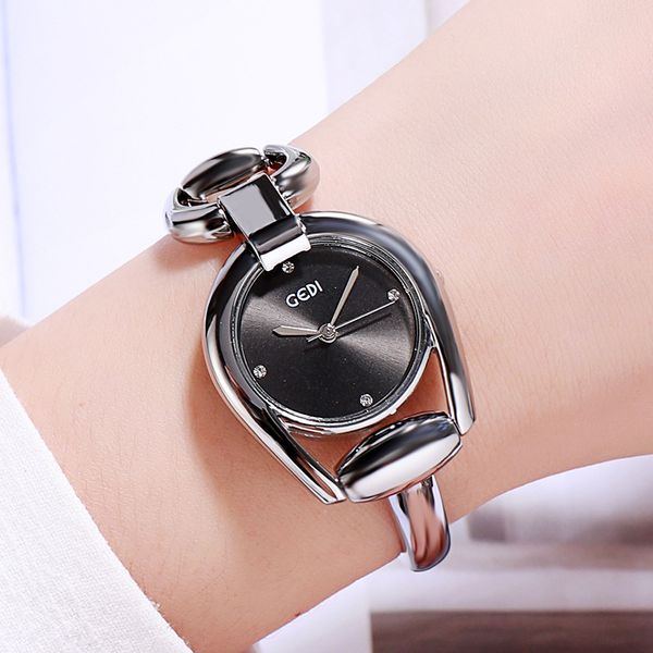 Relojes de mujer de alta calidad con batería de cuarzo, pulsera de moda, reloj de cuarzo, reloj de pulsera de aleación antigua