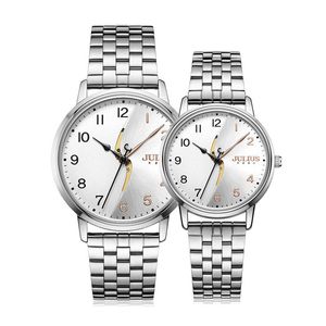 Dames Horloges JA-1265 Rvs Horloge Band Armband Dames Pols Vrouwelijke Casual Klokkwartzcouple uren Julius Box