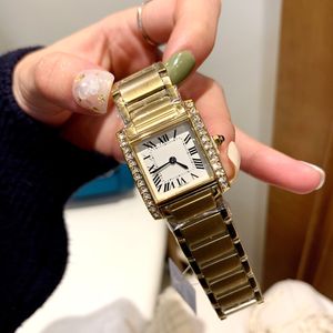 Vrouwen kijkt kwarts beweging roestvrij staal luxe Japan batterij goud horloge voor vrouw diamant bezel 25 mm breed splash waterdichte dame jurk klok montre de luxe