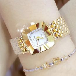 Women Watches Top Designer Brand Luxury Quartz Diamond Gold Watch Square Ladies Polshorloge vrouwelijke klok voor meisje dropship 240408