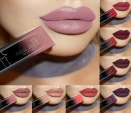 Vrouwen Waterdichte Make-Up Lippen Glosss Lipgloss Langdurige Pigment Metallic Naakt Matte Vloeibare Lipstick Bea4667723152