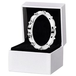 Dames Wedding 925 Sterling Silver Band Ring Rose Gold Geplaatste originele doos voor Pandora CZ Diamond Petal Rings